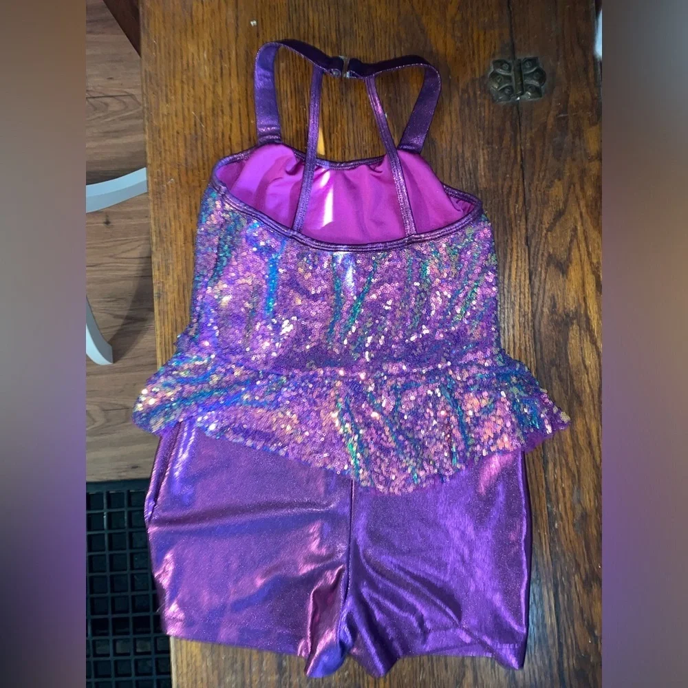 Revolution Dance Purple Metallic Girls Dance Uniform *make offers*